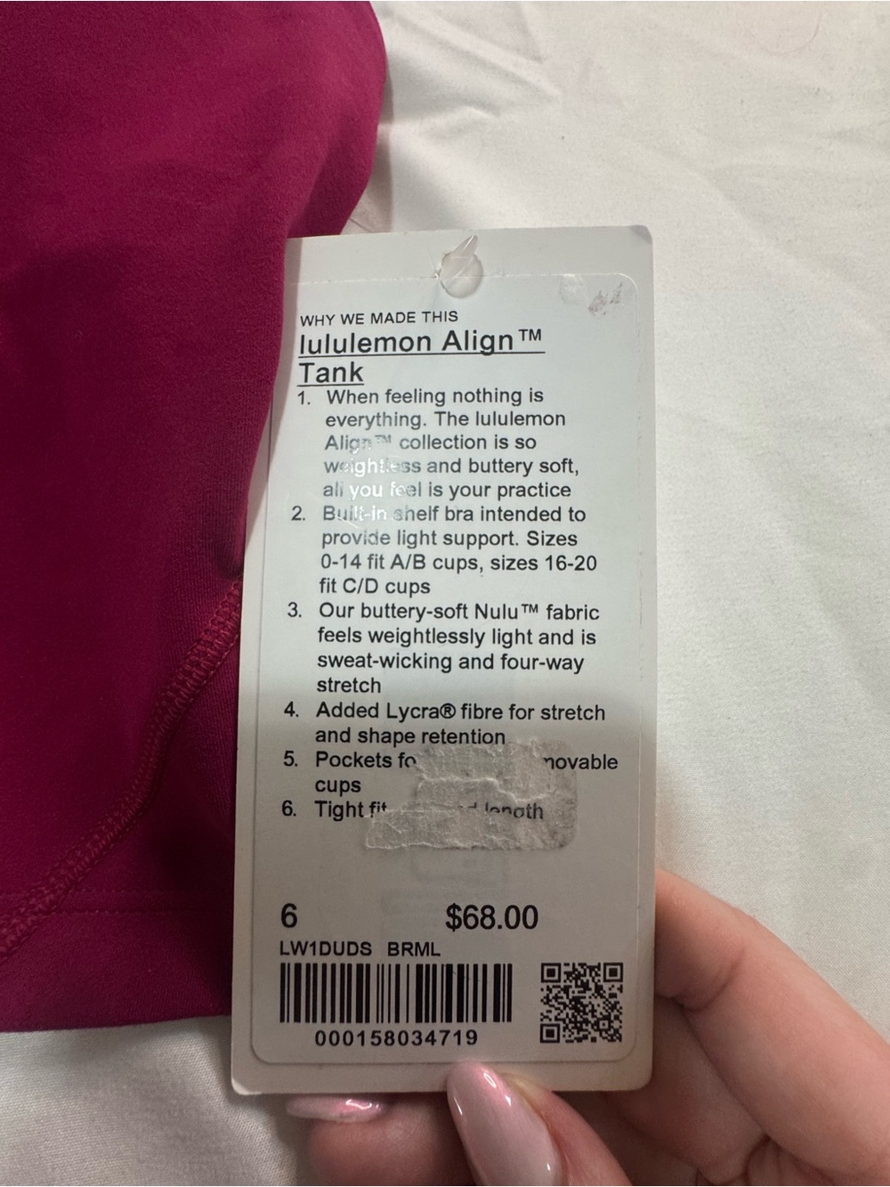 Lululemon Align Tank - Berry Rumble - Picture 2 of 3